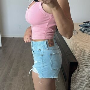 High rise 501 Levi shorts